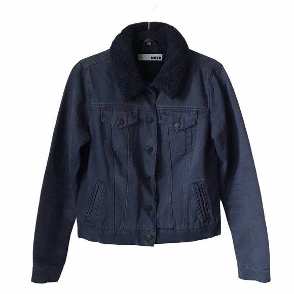 Jackets & Coats Gray Denim Sherpa Jacket Poshmark